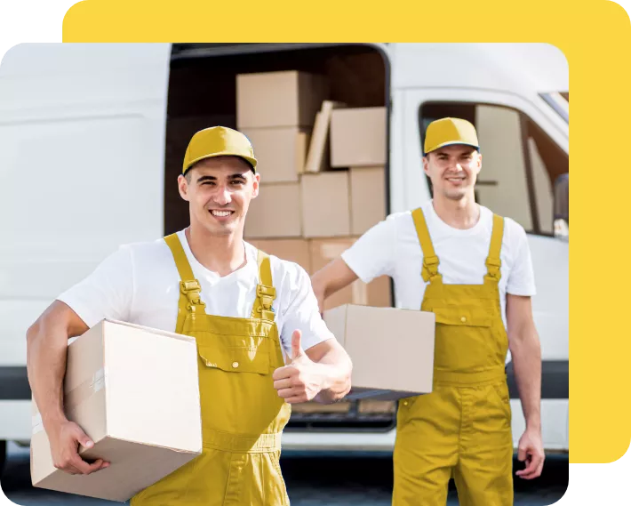 movers holding thumbs up